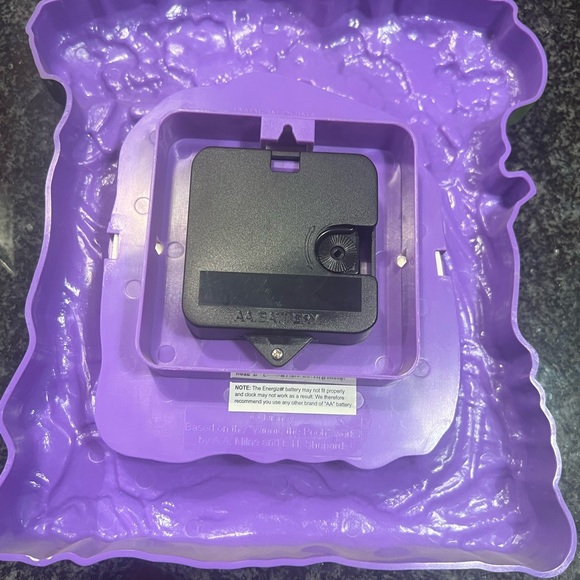 Purple Winnie the Pooh Wall Clock for Kids - Picture 2 of 5